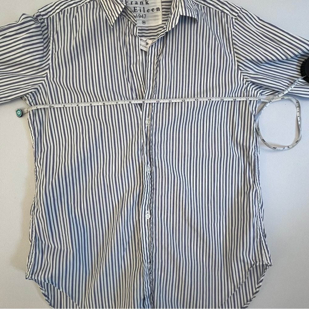 Frank & Eileen Blue Striped Button Down Shirt Size XS - Picture 4 of 6